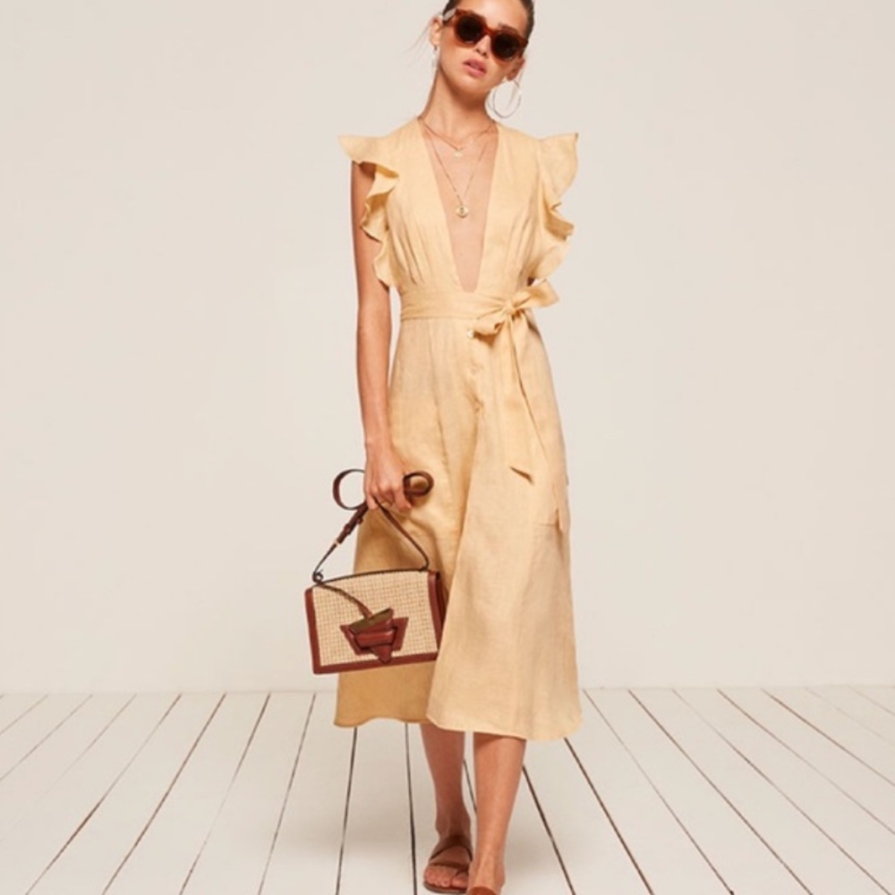 Reformation Serengeti Buttercup Midi Dress